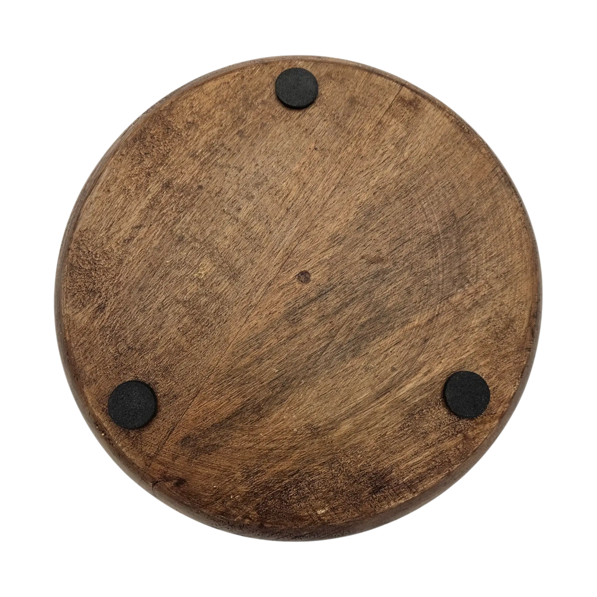 Holzteller Deko Teller Kerzenteller rund 22 o 30 cm Blattmuster braun Mangoholz dekobrett - Dekoteller