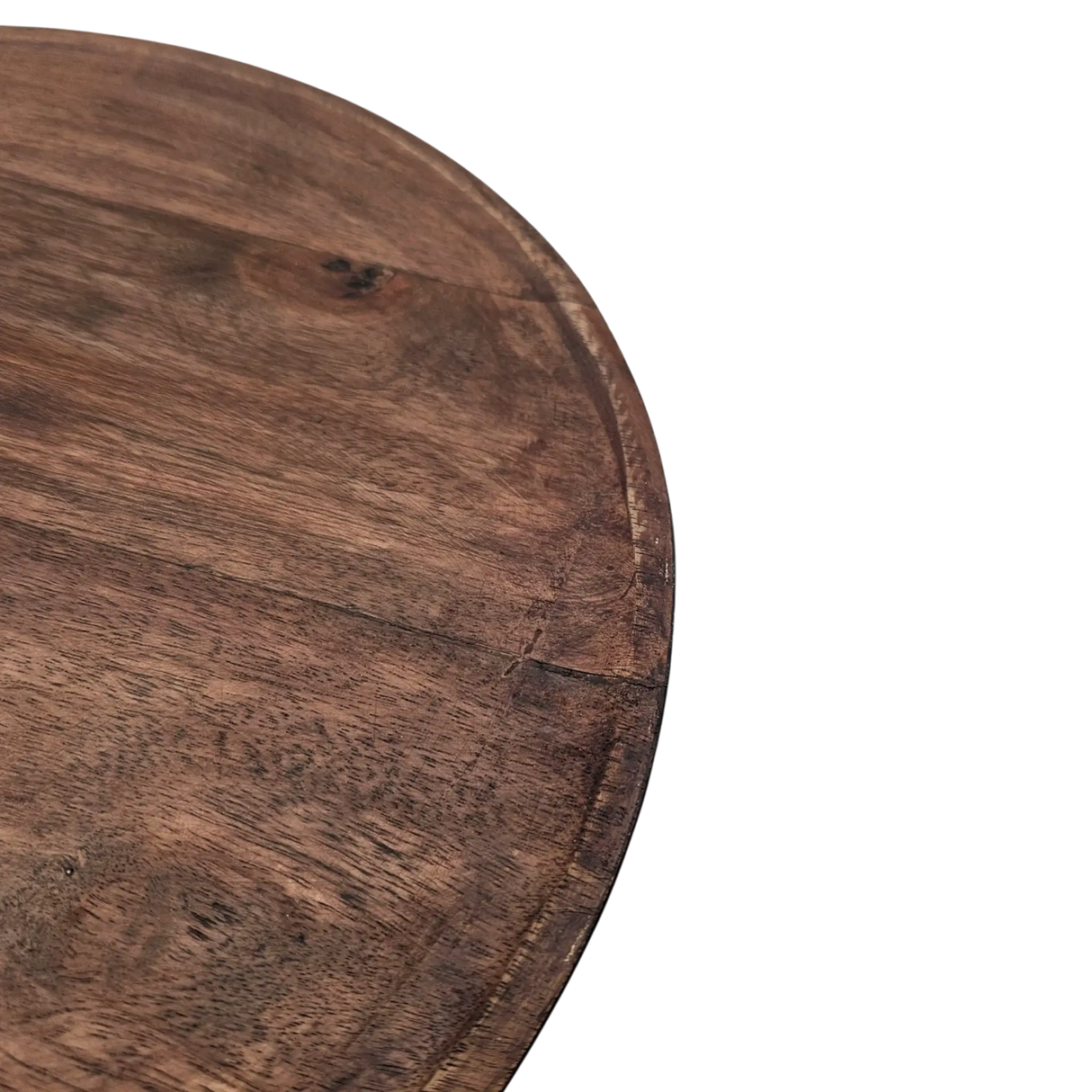 Holzteller Dekoteller rund hellbraun dunkelbraun 37 cm Kerzenteller Mangoholz - Dekoteller