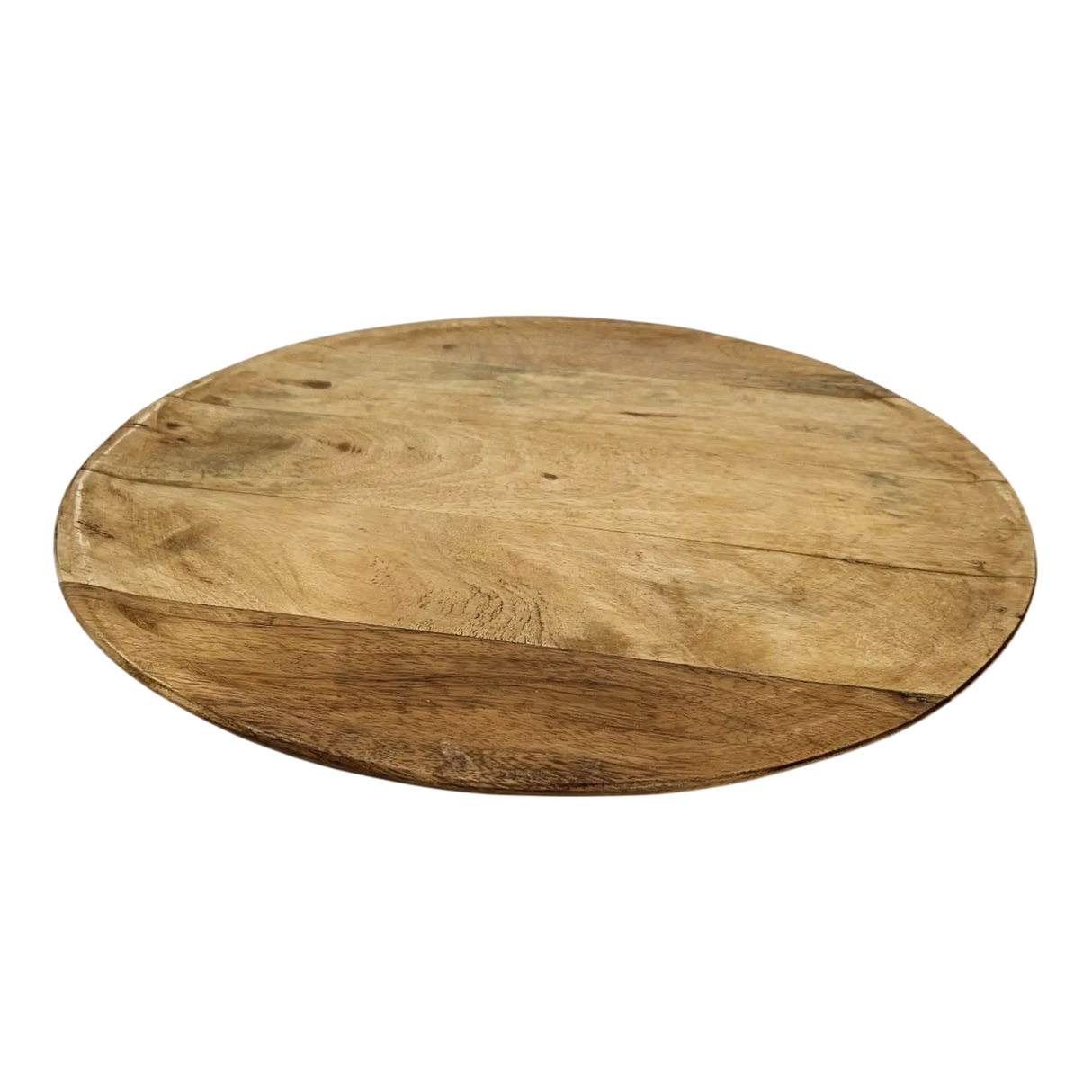 Holzteller Dekoteller rund hellbraun dunkelbraun 37 cm Kerzenteller Mangoholz - Dekoteller