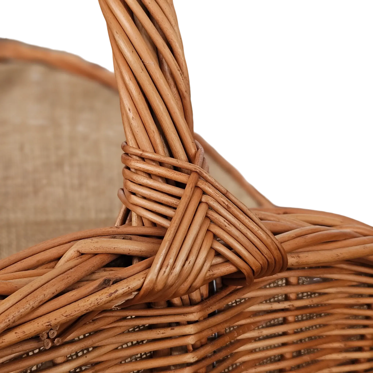 Kaminholzkorb mit Jute XXL Weidenkorb Holzkorb Holztrage 43x70 cm - Kaminholzkorb
