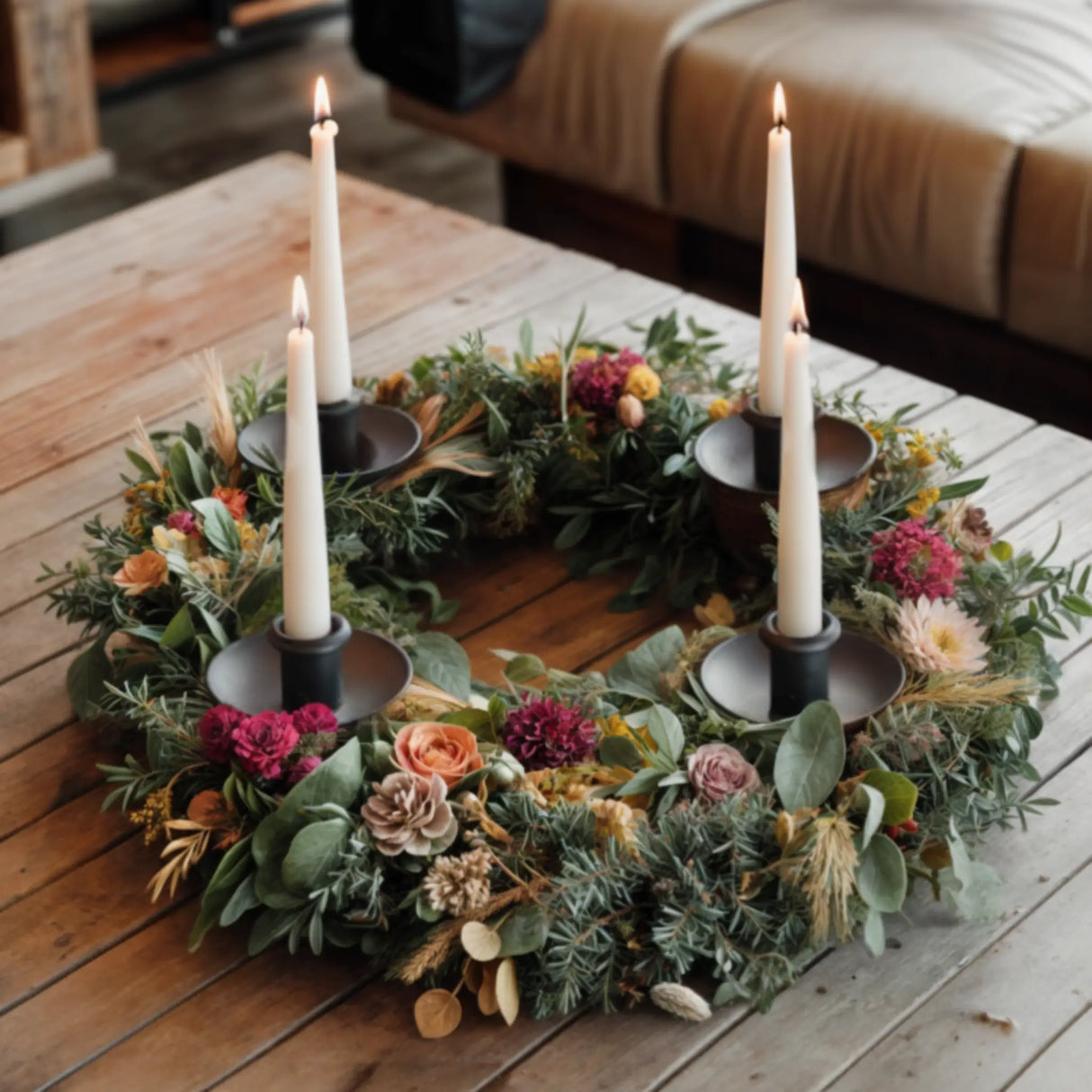 Kerzenhalter für Flaschen Metall schwarz Stabkerzenhalter Tülle für Kranz - Stabkerzenhalter