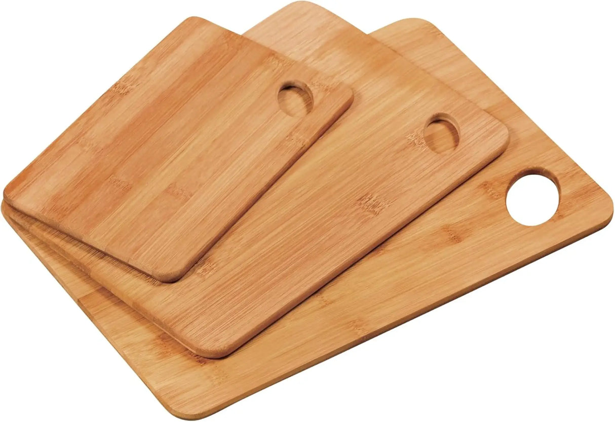 Küchenschneidebrett Bambus Schneidebrett Küchenbrett KESPER 3er Set 35x24 cm - Schneidebrett