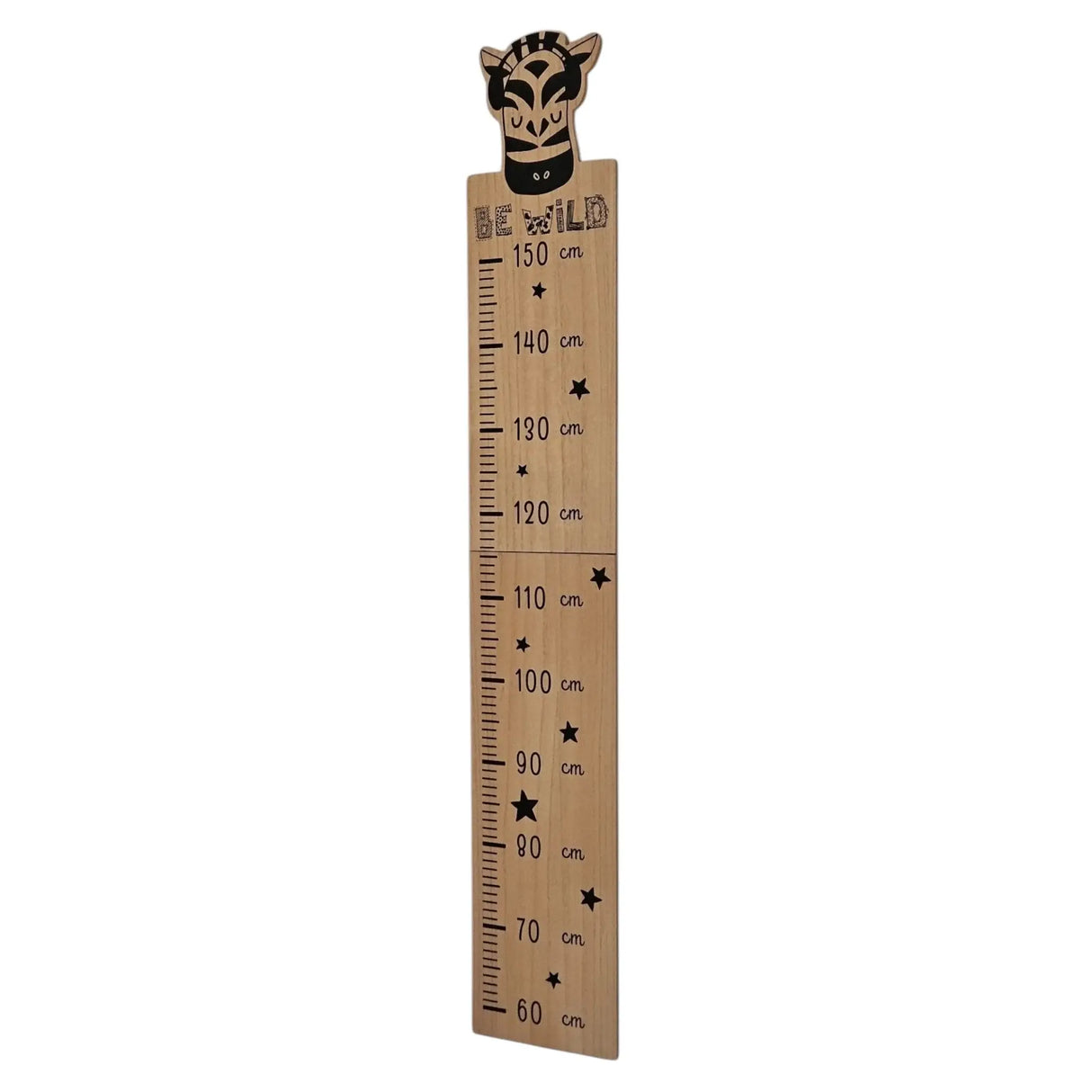 Messlatte Kinder Holz 60-150 cm Größenmesser Jungen und Mädchen Pandabär Tiger Zebra - Zebra - Messlatte