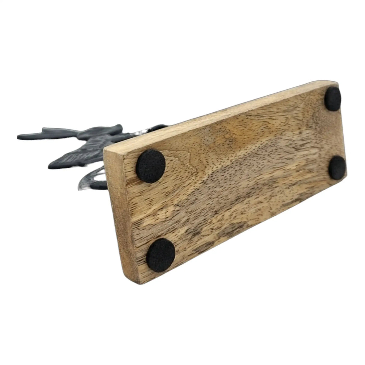 Osterhase schwarz mit Mangoholz Osterdekoration Hase Metallhase auf Fahrrad Riffelmacher - Osterhase