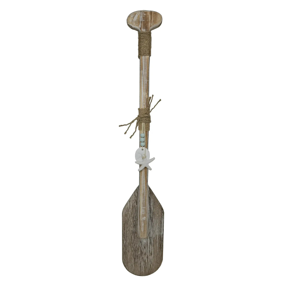 Paddel Holz maritim Dekopaddel Holzpaddel Deko Ruder braun weiß Länge 60 cm - Deko Paddel