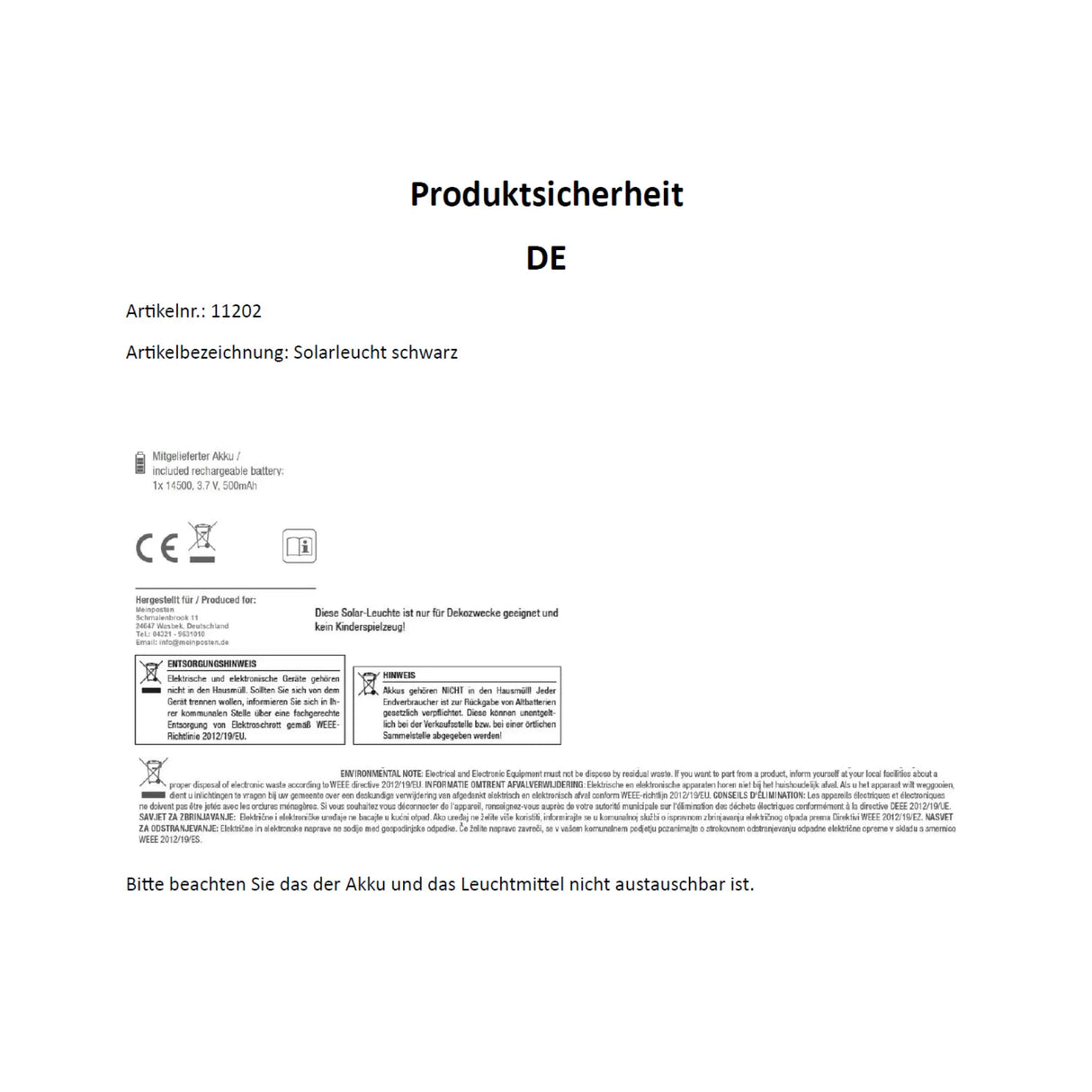 Solarleuchte Metall Gartenleuchte Gartenbeleuchtung warm weiß schwarz LED Leuchte - Hängeleuchte