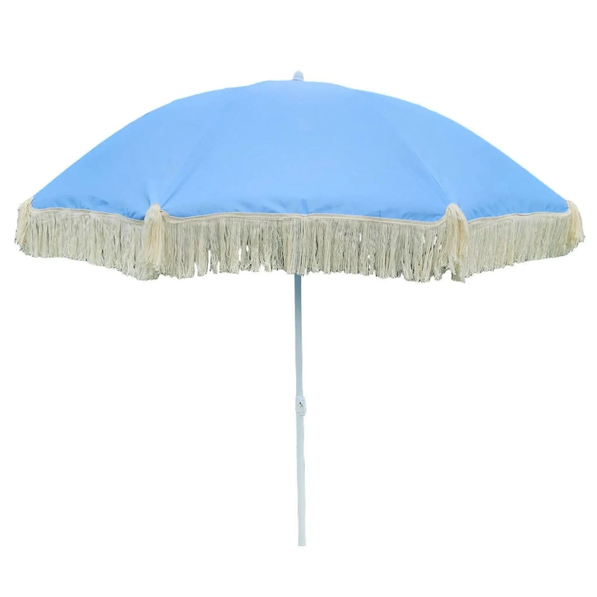 Sonnenschirm Strandschirm Schirm UV Schutz mit Fransen Tasche knickbar Ø 150 cm - Blau - Sonnenschirm