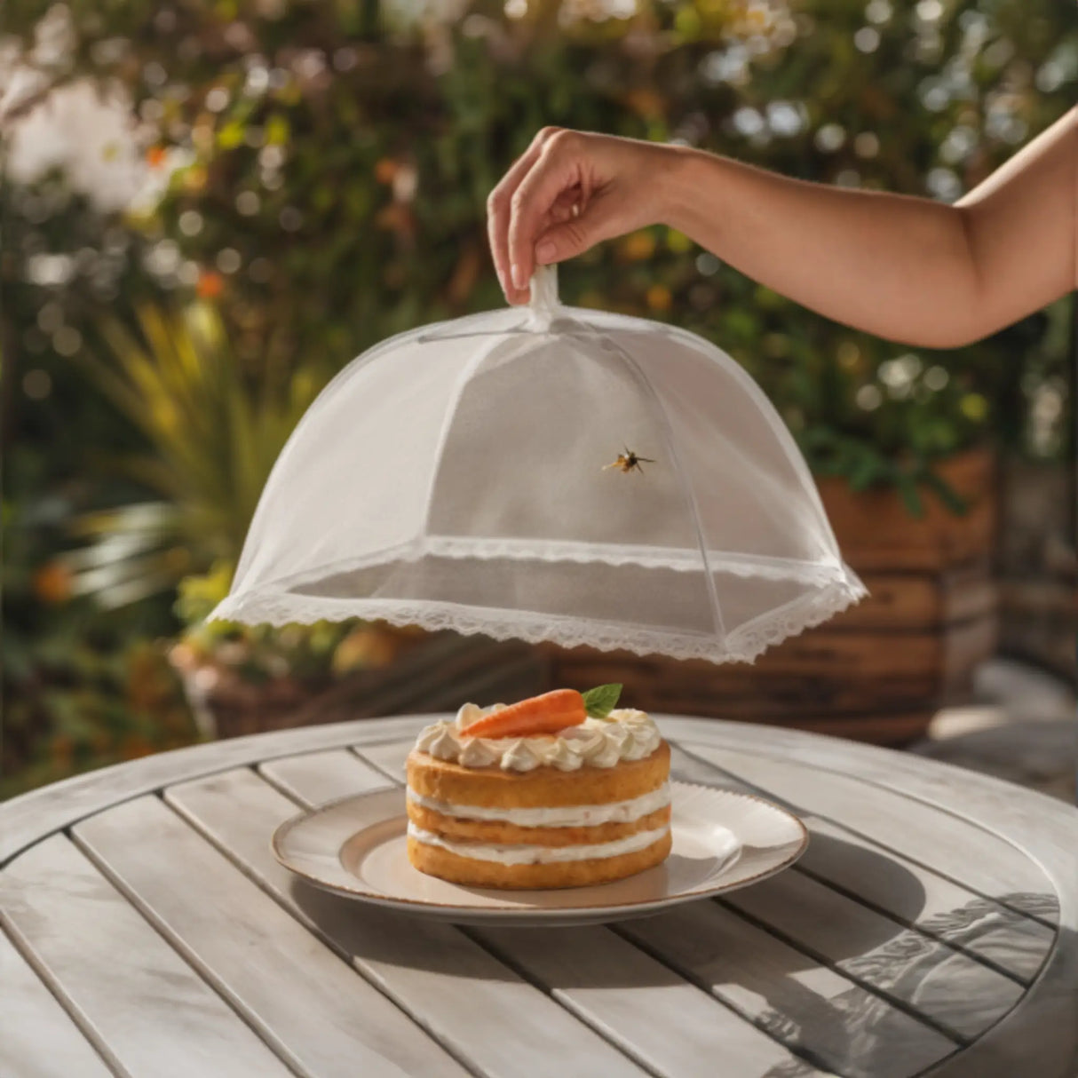 Speisehaube Abdeckhaube Fliegenhaube weiß 2er Set 30x30 cm Zusammenfaltbar - Speisehaube