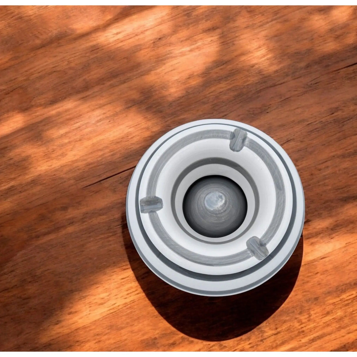 Sturmaschenbecher Mykonos M / XXL 23 cm Maritim grau weiß Aschenbecher gestreift - Aschenbecher