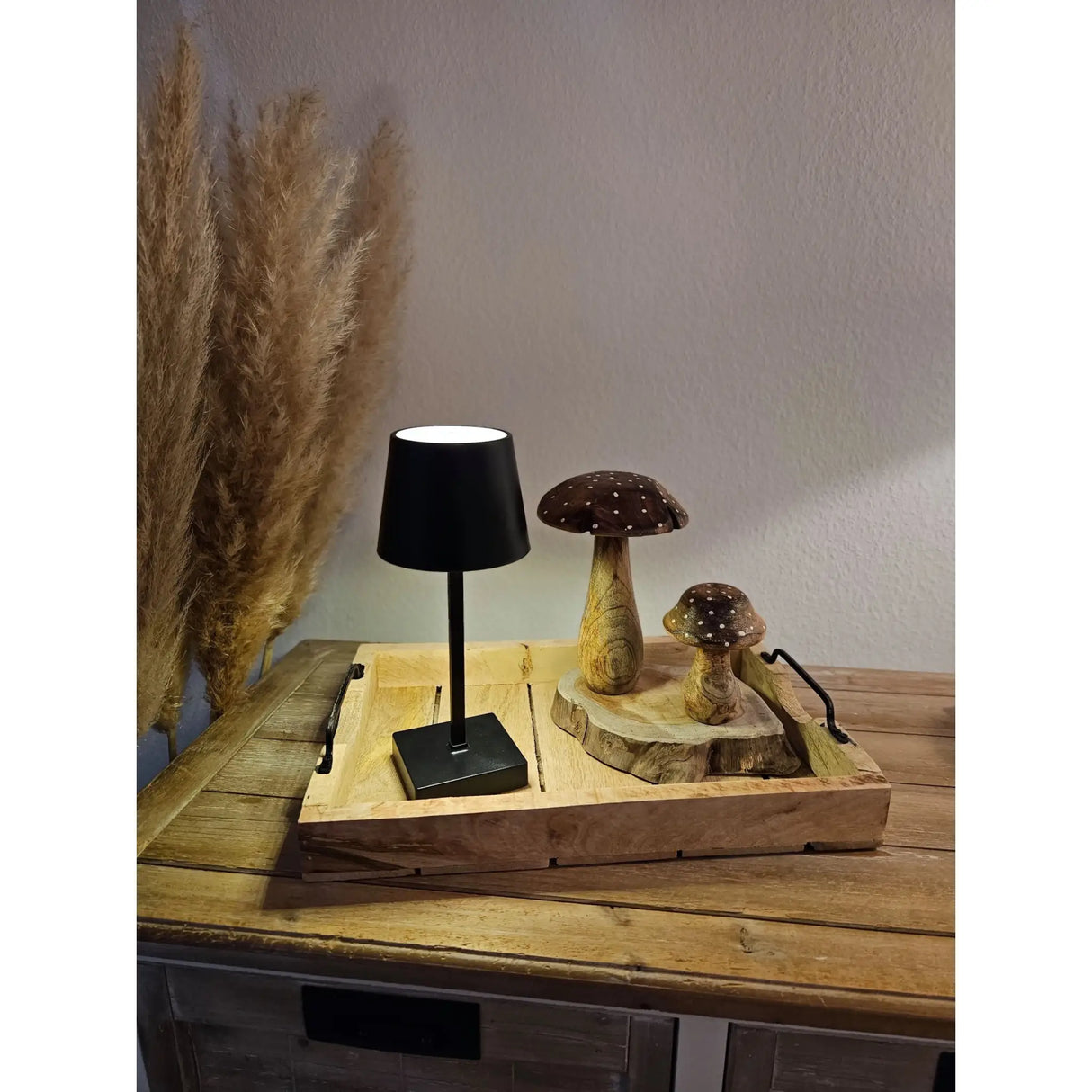 Tablett Dekotablett Holz Mango braun Deko Tischdeko Kerzentablett Holztablett Klein: 38 x 25,5 cm - Holztablett