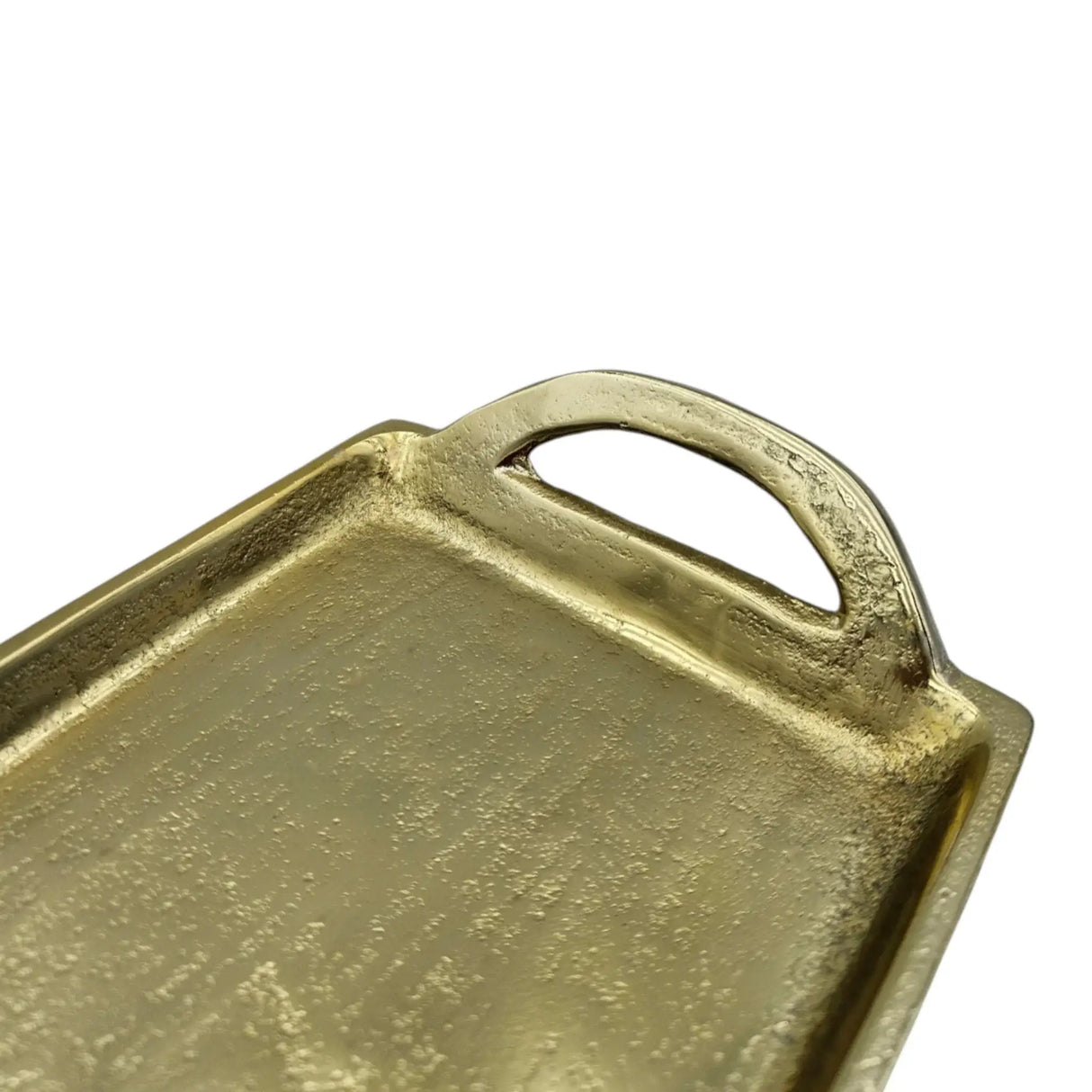 Tablett Gold XXL Dekotablett 60 cm Griffen Kerzentablett Serviertablett langes Tablett Metall - Dekotablett