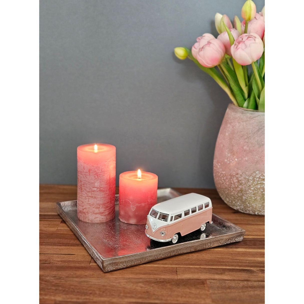 Tablett Dekoteller silber Metall massiv Tischdeko Schale Dekoschale 25 x 25 cm