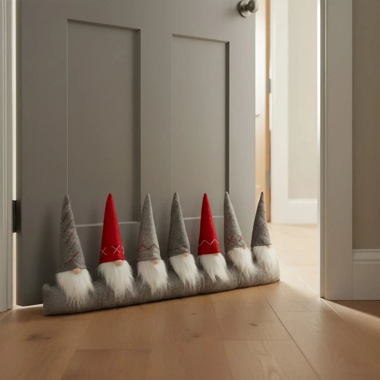 Zugluftstopper Wichtel Windstopper Türwindstopper Zugluft Weihnachten 90x30cm - Zugluftstopper