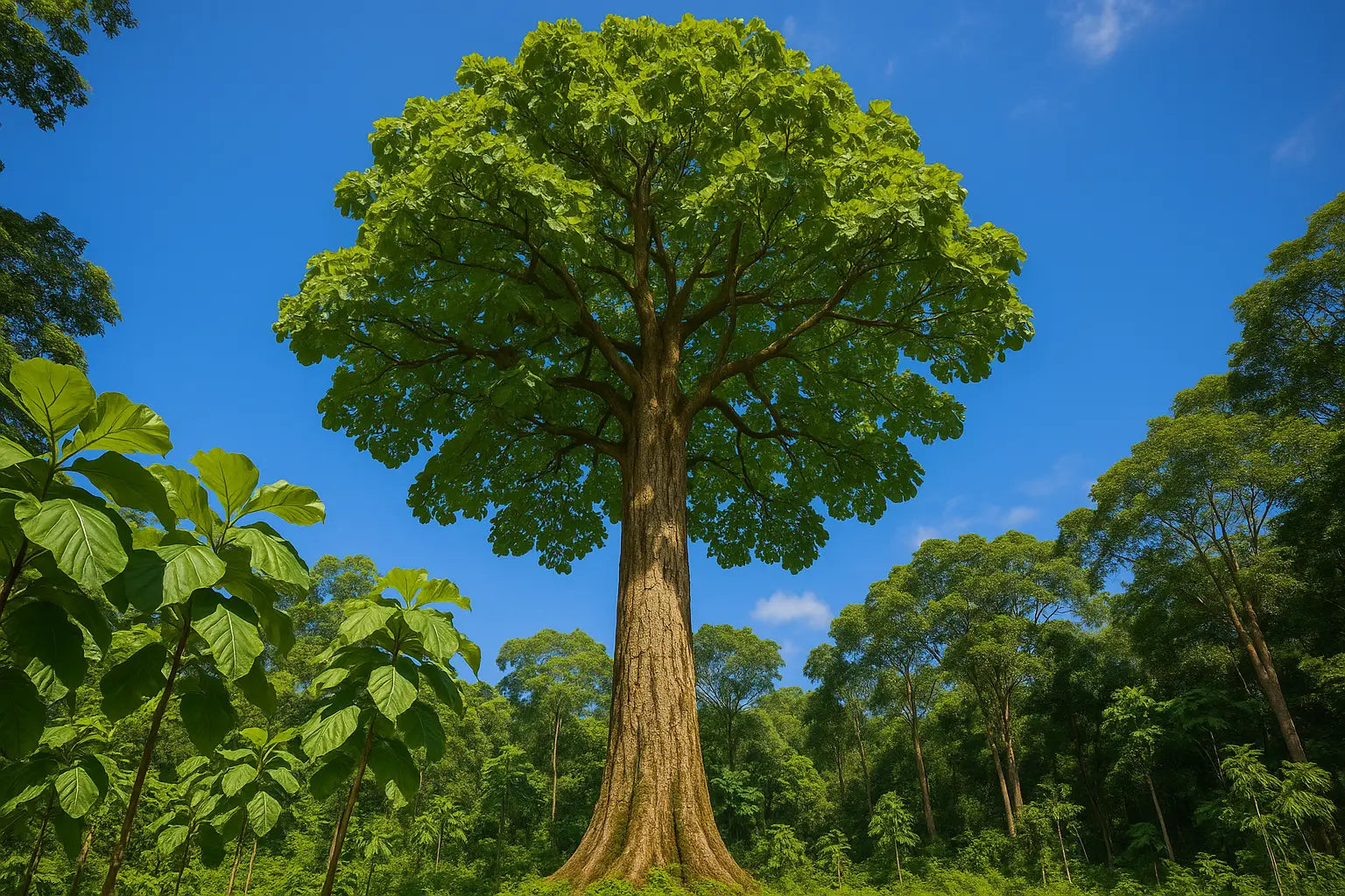 Teakbaum im Wald