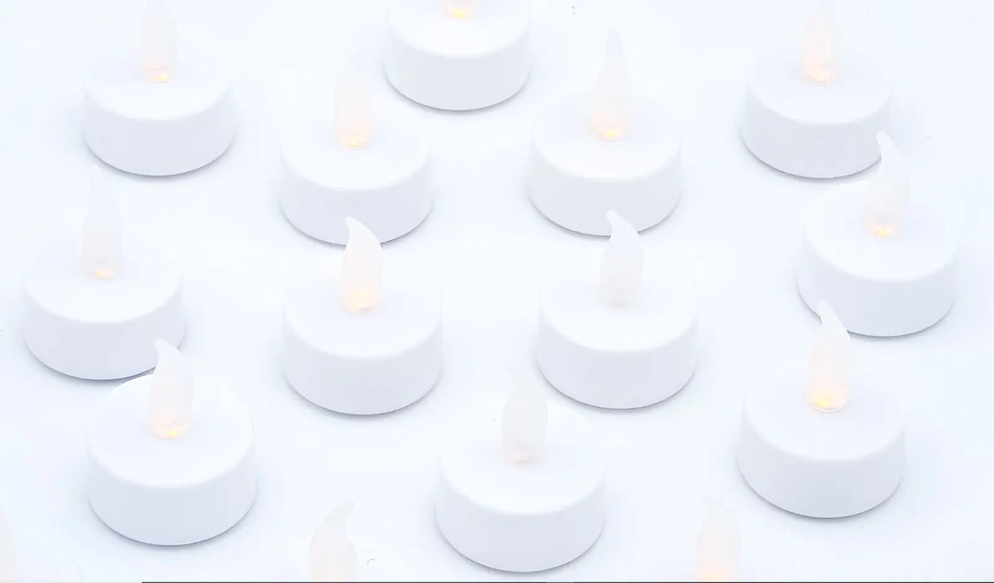 Teelicht LED 16 Stück Set Batteriebetrieb warmweiß flackern LED Kerze
