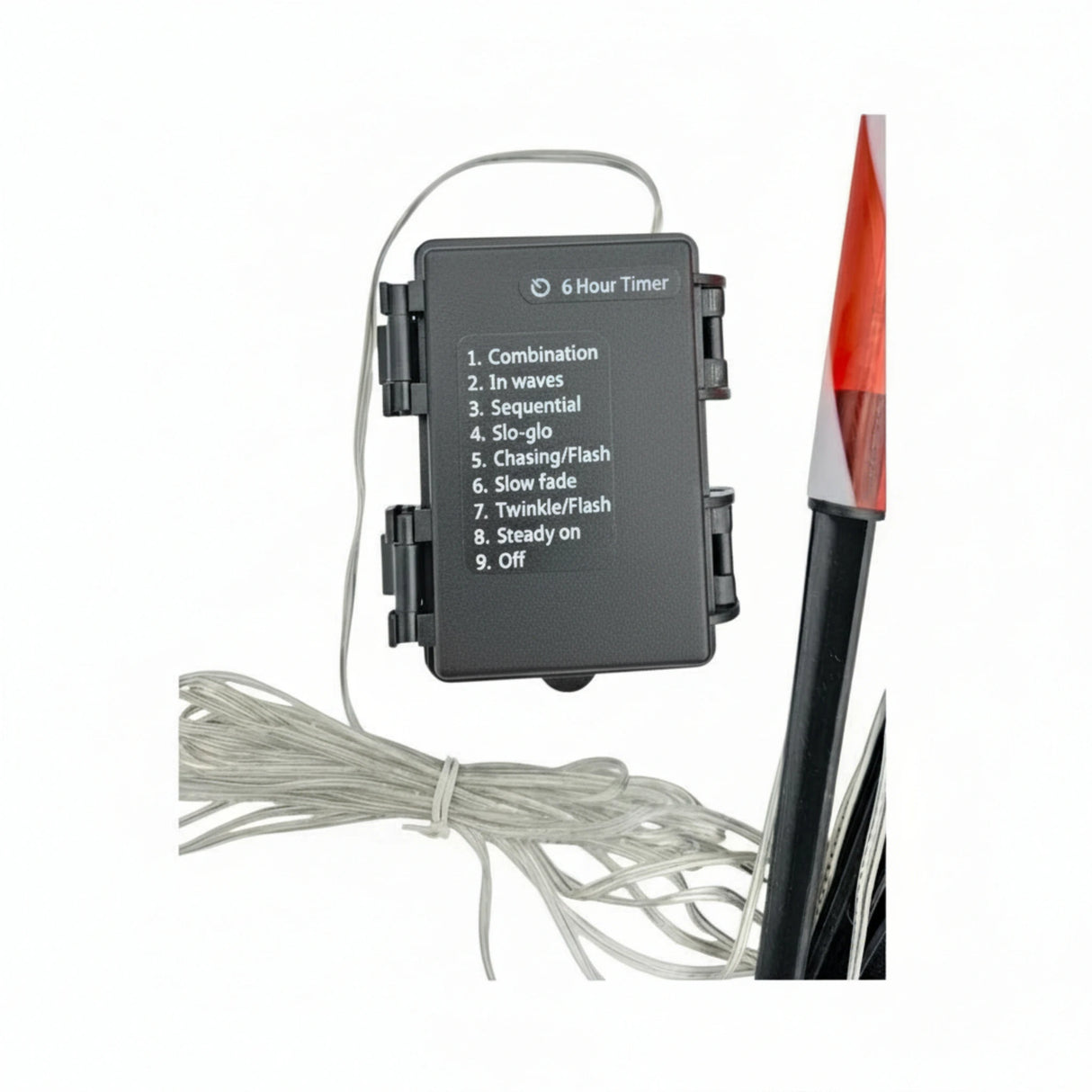 Gartenstecker Weihnachtsschlitten Weihnachtsmann Zuckerstangen Rentier Batterie