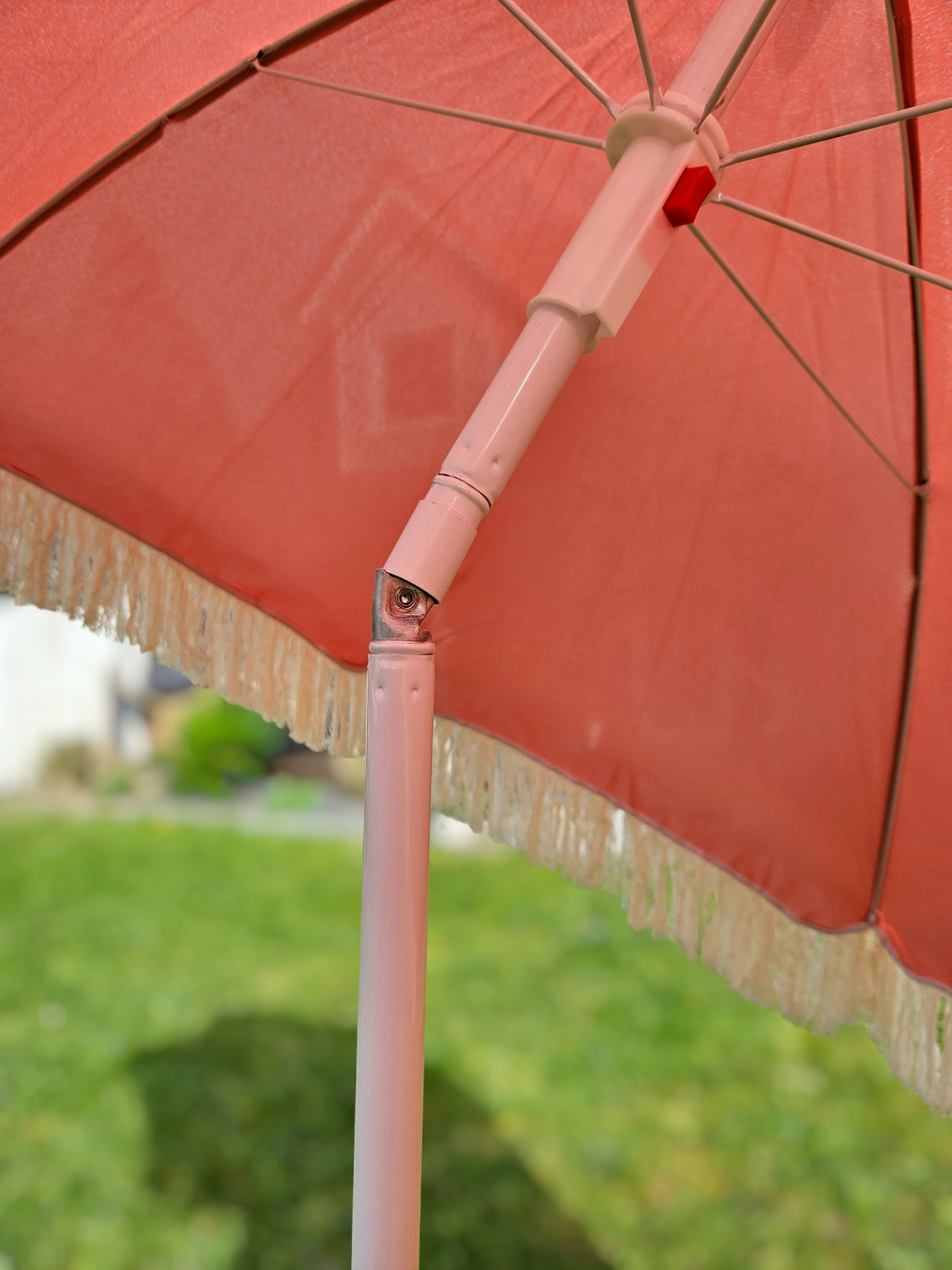 Sonnenschirm Strandschirm Schirm UV Schutz mit Fransen Tasche knickbar Ø 150 cm