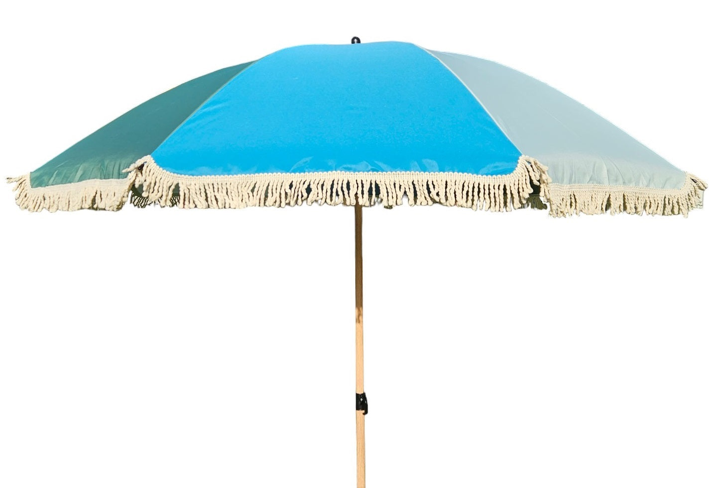 Sonnenschirm Strandschirm Schirm UV Schutz Fransen BLAU GRÜN knickbar Ø 170 cm