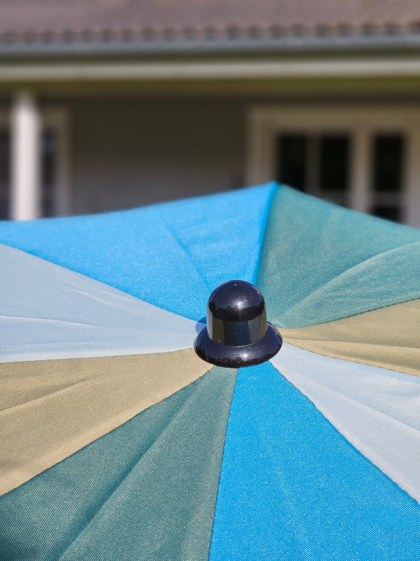 Sonnenschirm Strandschirm Schirm UV Schutz Fransen BLAU GRÜN knickbar Ø 170 cm