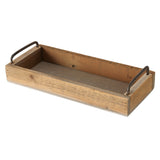 Decorative tray serving tray wooden tray brown 38 cm wood metal handle decorative set of 2