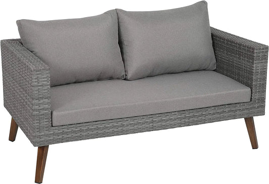 Gartensofa Gartenbank Rattan 140x75 cm Gomera