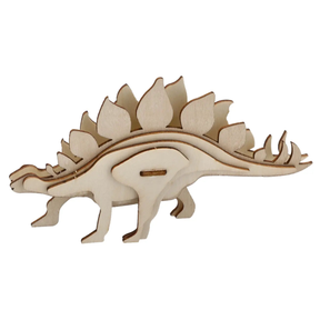 3D-Puzzle Dinosaurier Holz Natur 3D Holzpuzzle Dino Stegosaurus - Puzzle
