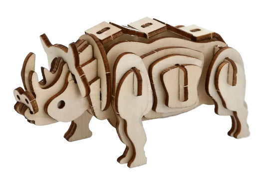 3D-Puzzle Holz Natur Afrika Zoo 3D Holzpuzzle Nashorn