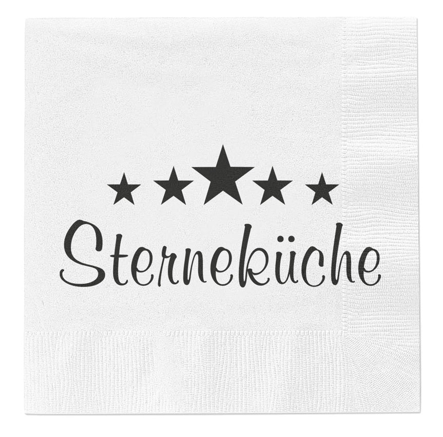 Servietten Sterneküche 80 Stück Party Spruch Feier Fest Tischdeko weiß 33x33 cm