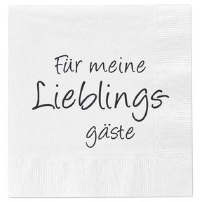 Servietten Für meine Lieblingsgäste 80 Stück Party Feier Fest Tischdeko 33x33 cm - Servietten