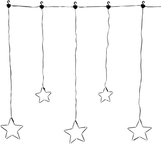 Sternenvorhang Lichterkette LED Timer Batterie 80x85 cm