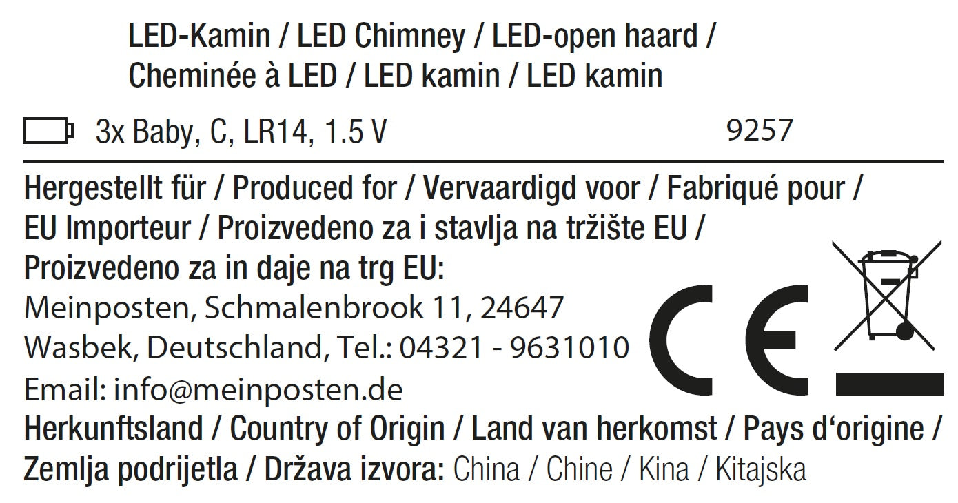 Dekokamin LED Kamin Feuer Elektrokamin 60x20 cm