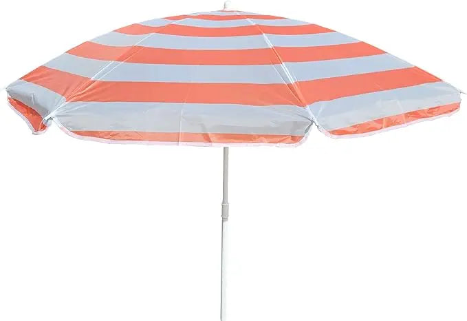 Sonnenschirm rot weiß gestreift Schirm Strandschirm Ø 140 cm