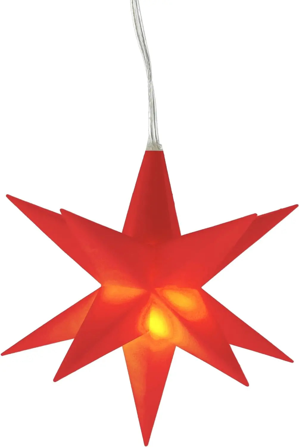 Weihnachtsstern LED Stern Deko Weihnachtsbeleuchtung Batterie Timer rot