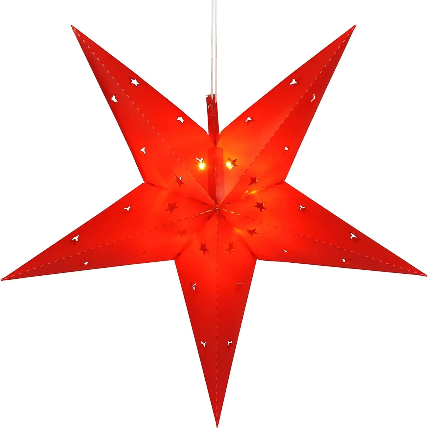 Stern Weihnachtsstern 12 LED 44cm innen außen Timer Rot