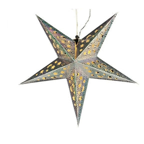 Weihnachtsstern Ø 43 cm Papier-Stern LED Weihnachtsbeleuchtung deko Silber - Weihnachststern