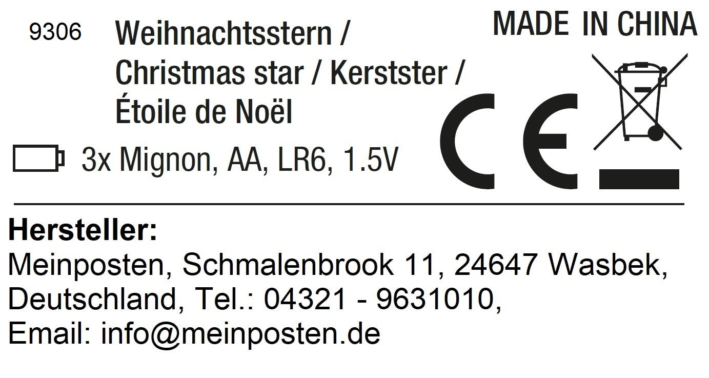 Stern Weihnachtsstern LED Ø 60 cm in&outdoor Timer rot Beleuchtung