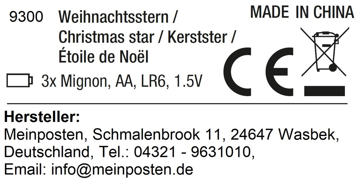 Stern Weihnachtsstern LED Ø 35 cm in&outdoor Timer weiß Beleuchtung Batterie