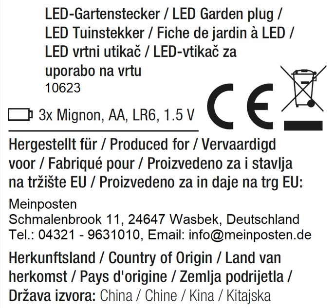 Gartenstecker Stern Weihnachtsstern LED Batterie 25 cm Stern Timer Rot