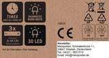 Stern LED warmweiß Weihnachtsstern Metall schwarz Metallstern Batterie Timer Ø 30 cm