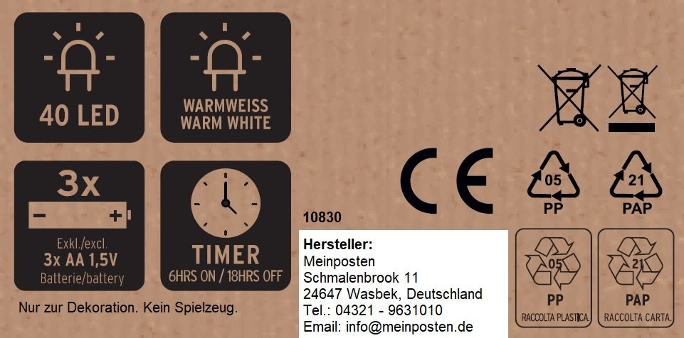 Stern LED warmweiß Weihnachtsstern Metall schwarz Metallstern Batterie Timer Ø 40 cm