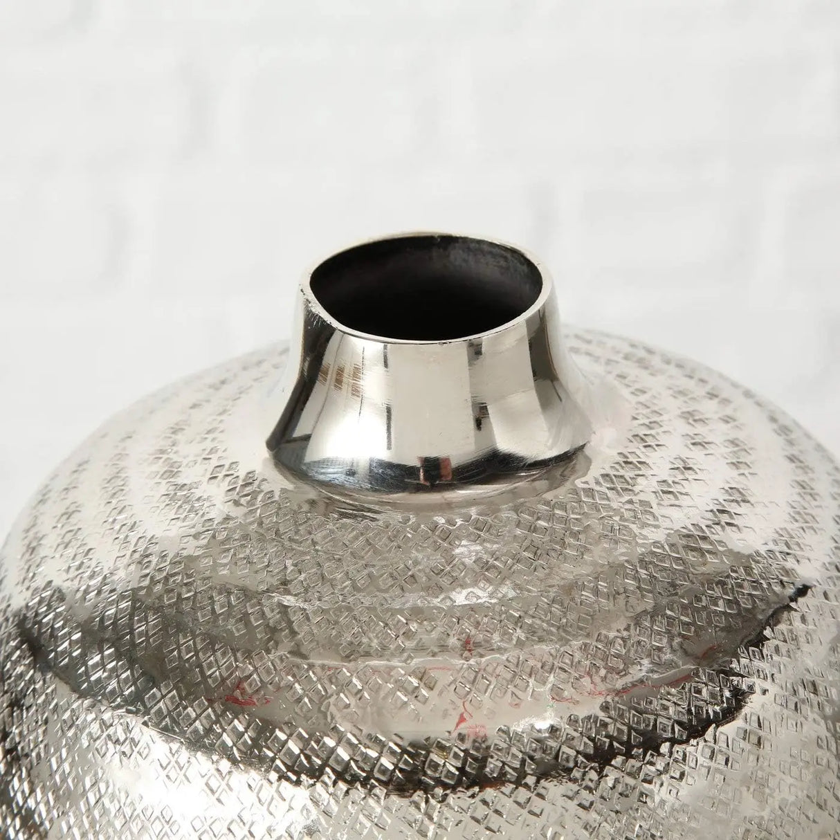Dekovase Vase silber Metall Blumenvase Deko Tischdeko Tischvase Metallvase 25 cm