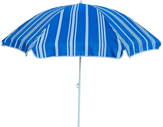 Sonnenschirm blau weiß gestreift UV-Schutz 30+ Schirm Strandschirm Ø 150 cm