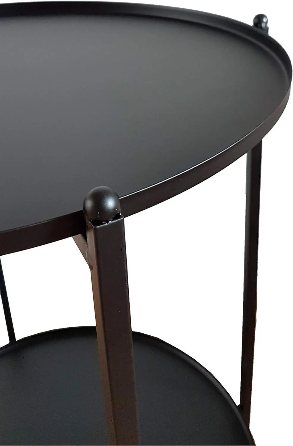 Beistelltisch kleiner Couchtisch Metalltisch Wohnzimmertisch rund schwarz Metall