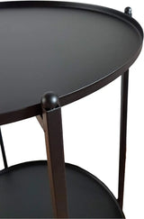 Beistelltisch kleiner Couchtisch Metalltisch Wohnzimmertisch rund schwarz Metall