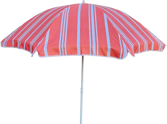 Sonnenschirm rot weiß gestreift UV-Schutz 30+ Schirm Strandschirm Ø 150 cm