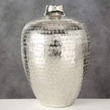 Dekovase Vase silber Metall Blumenvase Deko Tischdeko Tischvase Metallvase 25 cm