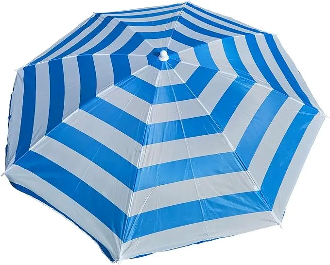 Sonnenschirm blau weiß gestreift Schirm Strandschirm Ø 140 cm