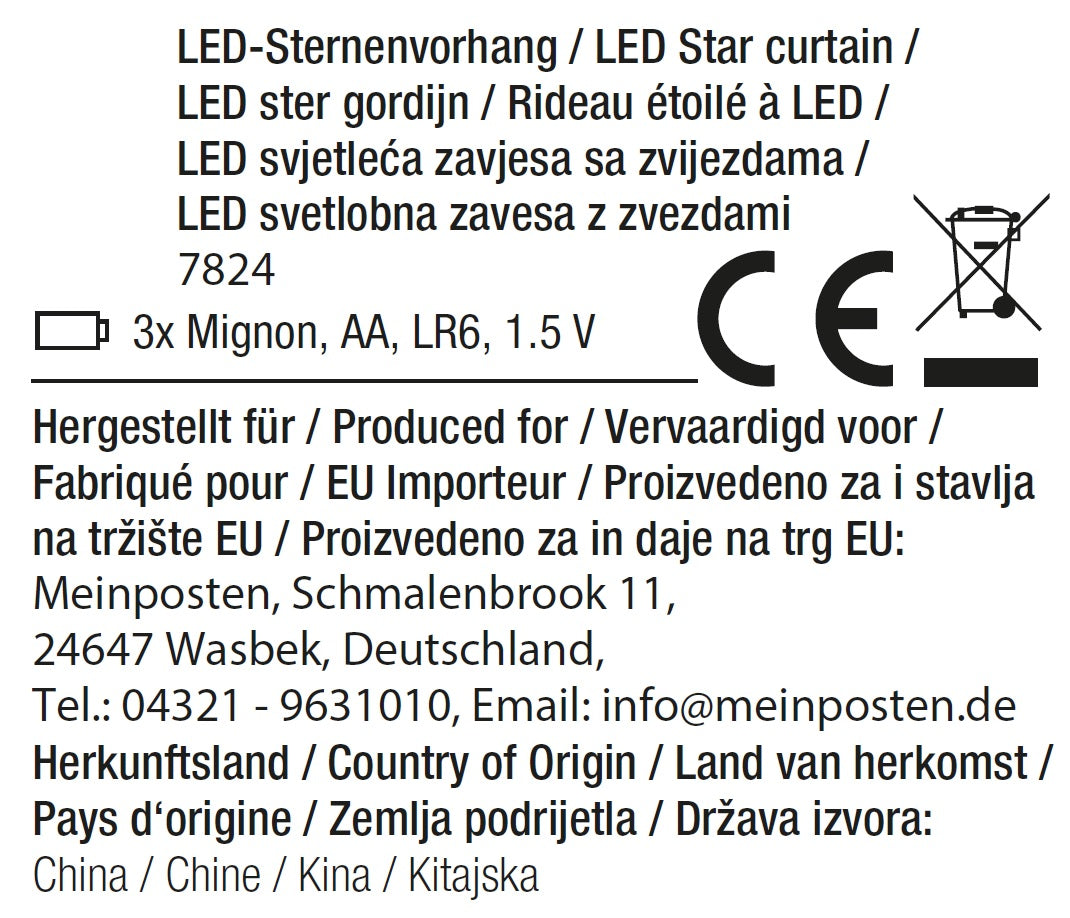 Lichterkette Sternenvorhang LED warmweiß Lichtervorhang 100x80cm Batterie Timer