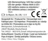 Lichterkette Sternenvorhang LED warmweiß Lichtervorhang 100x80cm Batterie Timer