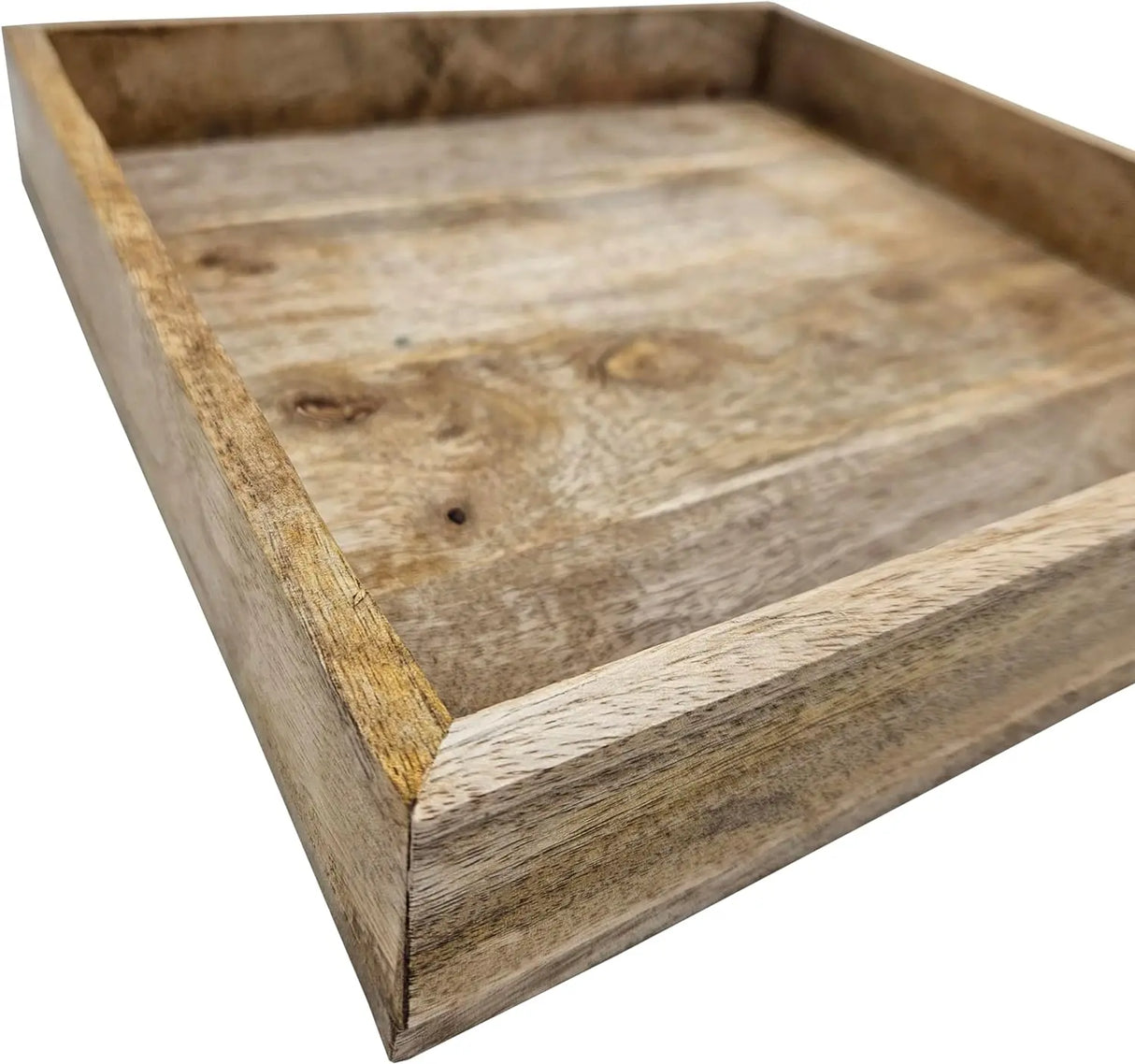 Tablett Mangoholz Dekotablett massives Holz Tischdeko Serviertablett 30 x 30 cm